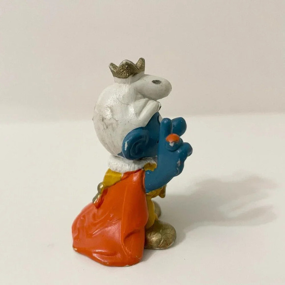 Vintage Smurf Smurfs King Mushroom Wand Wizard Sorcerer Schleich Peyo Figure - Picture 4 of 13